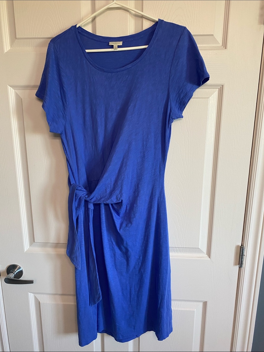 Talbots Royal Blue Knot-Tie Short Sleeve Midi Dress